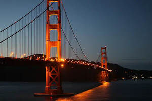 从酒乡Sonoma，过金门大桥到旧金山，围栏剪影，孤帆满月