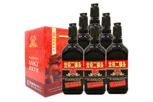 42度永丰牌北京二锅头酒出口小方瓶黑马500mlx6瓶整箱价格？