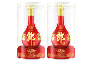 53度郎酒红花郎十五（15）酱香型白酒500mlx2瓶礼盒装价格多少钱？