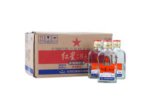 56度北京红星二锅头酒新版白扁瓶100mlx24瓶整箱价格？