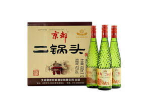 42度京都二锅头绿瓶490mlx12瓶整箱价格？