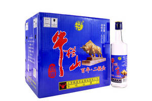 45度牛栏山北京百年二锅头蓝标光瓶白酒500mlx12瓶整箱价格？