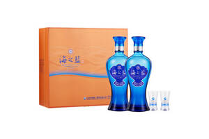 52度洋河蓝色经典海之蓝白酒480mlx2瓶礼盒装价格多少钱？