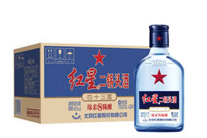 43度北京红星蓝瓶二锅头酒绵柔8陈酿150mlx24瓶整箱价格？