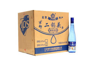 53度京都二锅头蓝瓶柔和500mlx12瓶整箱价格？