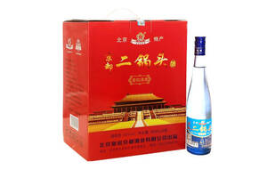43度京都二锅头蓝瓶500mlx6瓶整箱价格？