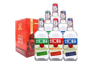 42度永丰牌北京二锅头出口型小方瓶三色500mlx6瓶整箱价格？