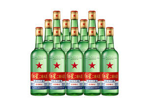 56度北京红星二锅头绿瓶大二清香型白酒500mlx12瓶整箱价格？