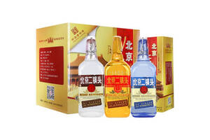 42度永丰牌北京二锅头酒出口型小方瓶金蓝混合500mlx3瓶礼盒装价格多少钱？