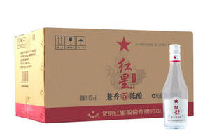 42度北京红星纯粮5兼香白酒透明瓶250mlx24瓶整箱价格？
