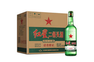 43度北京红星二锅头酒绿瓶12瓶整箱价格？