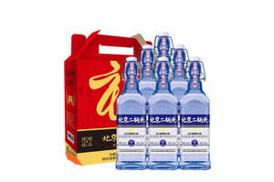 42度华都北京二锅头酒出口型国际小方瓶蓝瓶6瓶整箱价格？