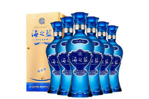 42度洋河蓝色经典海之蓝型浓香型白酒375mlx6瓶整箱价格？