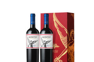 智利蒙特斯经典红色天使梅洛干红葡萄酒缕空套装750mlx2瓶礼盒装价格多少钱？