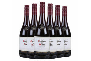 智利干露红魔鬼黑皮诺干红葡萄酒750ml6瓶整箱价格多少钱？