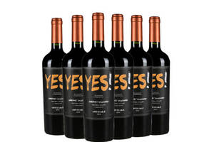 智利中央山谷卡利兰YES赤霞珠梅洛干红葡萄酒750ml6瓶整箱价格多少钱？