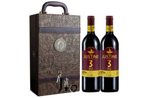 西班牙DO级贾斯汀DIVINEJUSTINE干红葡萄酒750mlx2瓶礼盒装价格多少钱？