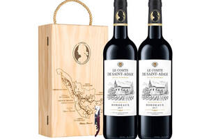 法国圣亚当伯爵波尔多AOC干红葡萄酒750mlx2瓶礼盒装价格多少钱？
