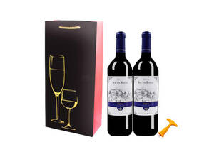 国产拉索尔菲solvinrouge美乐干红葡萄酒法国原酒进口750mlx2瓶礼盒装价格多少钱？