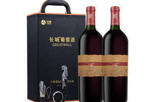 国产长城GreatWall出口型精选梅鹿辄干红葡萄酒750mlx2瓶礼盒装价格多少钱？