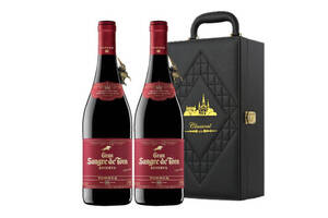 西班牙蓝仙姑BlueNu特选公牛血干红葡萄酒750mlx2瓶礼盒装价格多少钱？