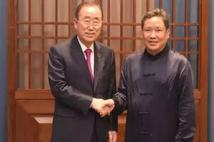 中国沈酒董事长沈鸿林与联合国第八任秘书长潘基文会见