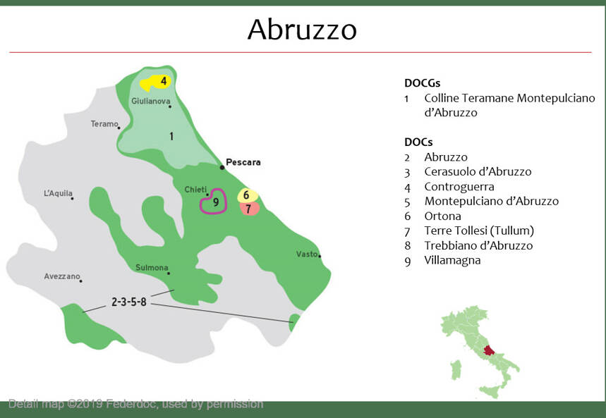 Abruzzo,一个意大利山区葡萄酒产区