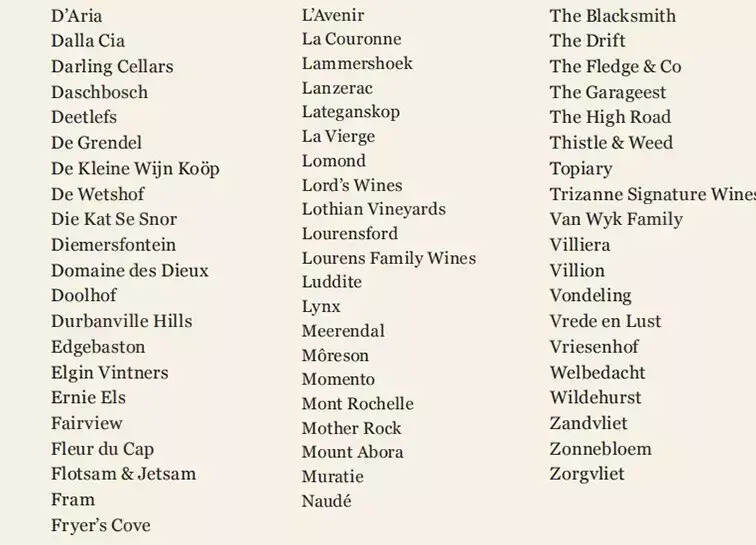 最全南非葡萄酒高端品牌，买之前先看看这份名单