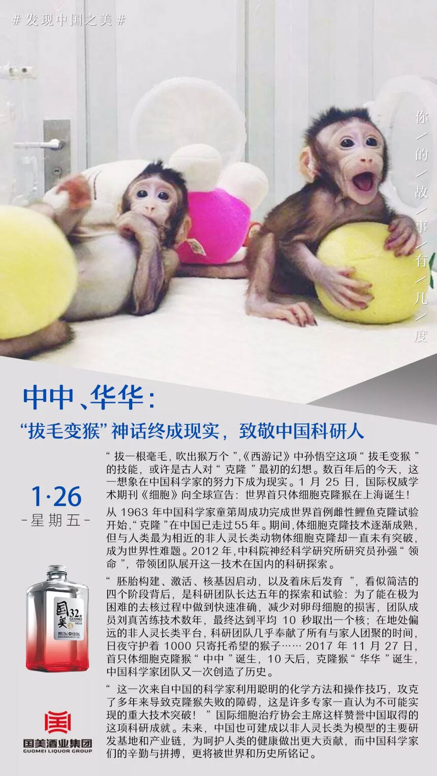 中中、华华：“拔毛变猴”神话终成现实，致敬中国科研人
