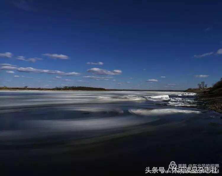 黑河江开江，看流冰的大场面