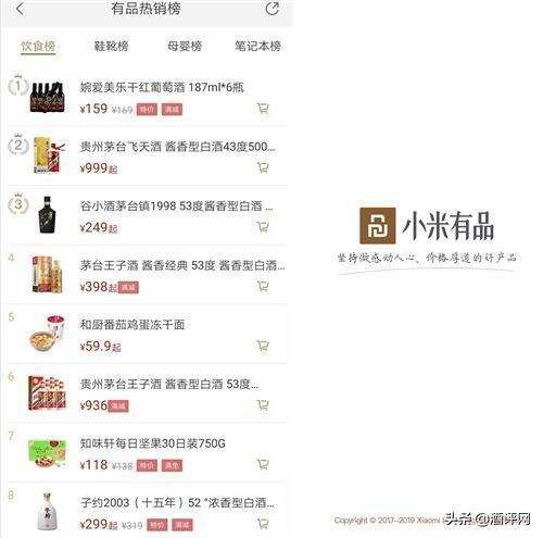 婉爱日销超飞天茅台 成为小米有品最值得买的酒水品牌