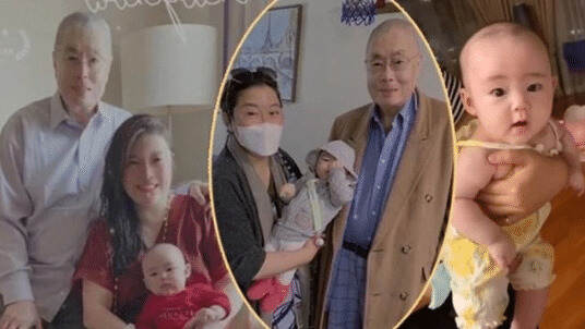 81岁刘诗昆产女，携娇妻幼女回国，劳斯莱斯超级拉风