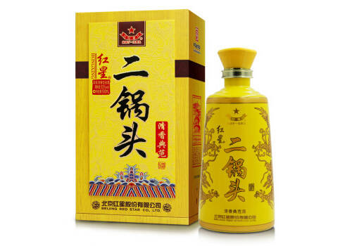 53度北京红星二锅头酒清香典范黄盒黄龙清香型白酒500ml多少钱一瓶？