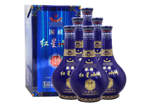 42度北京红星二锅头酒蓝彩清香型白酒6瓶整箱价格？