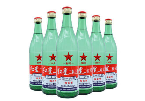 46度北京红星二锅头酒绵柔型白酒6瓶整箱价格？
