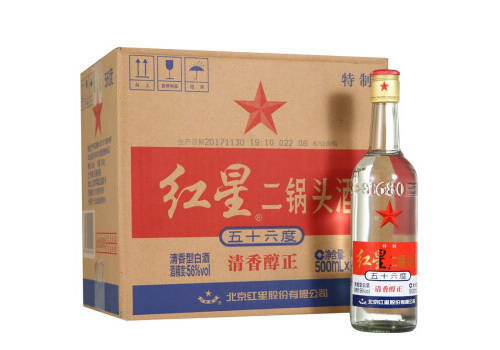 56度北京红星二锅头酒特制白标12瓶整箱价格？