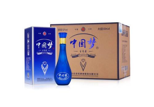 52度洋河镇龙瓷中国梦酒生态蓝500mlx6瓶整箱价格？