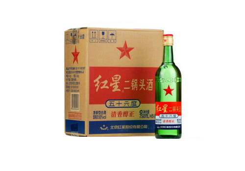56度北京红星二锅头酒北京总厂大二高度白酒6瓶整箱价格？