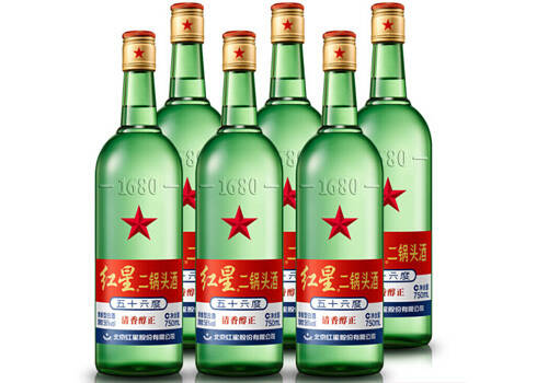 56度北京红星二锅头酒大二清香型白酒6瓶整箱价格？
