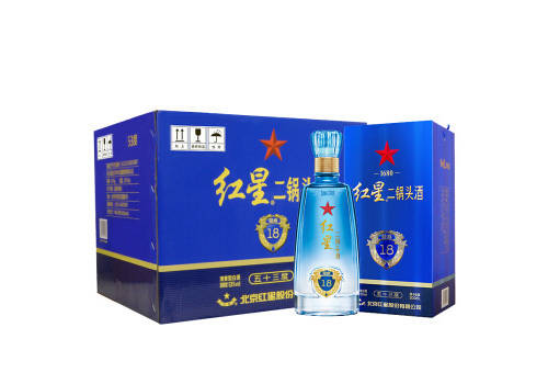 53度北京红星二锅头酒蓝盒18清香型5白酒6瓶整箱价格？