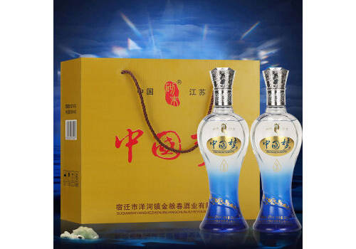 52度江苏洋河镇金粮春酒业中国梦浓香型白酒500mlx2瓶礼盒装价格多少钱？