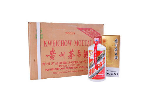 53度贵州茅台飞天茅台2002年酱香型白酒500mlx12瓶整箱价格？
