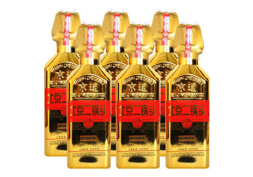 42度北京京道北京二锅头出口黄金版浓香型白酒500mlx6瓶整箱价格？