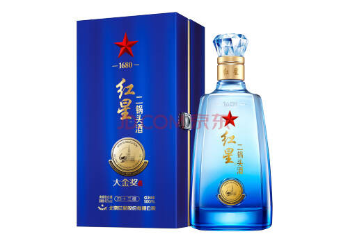 43度北京红星二锅头酒大金奖蓝盒500ml多少钱一瓶？