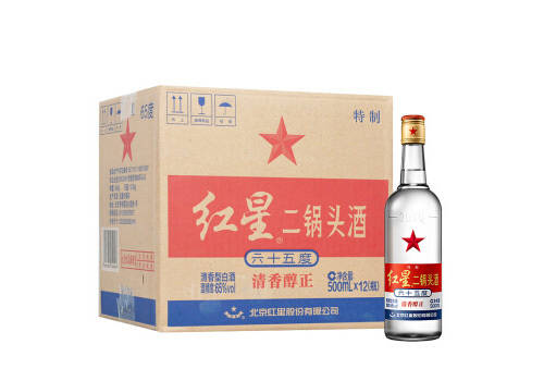 65度北京红星二锅头酒特制白标12瓶整箱价格？