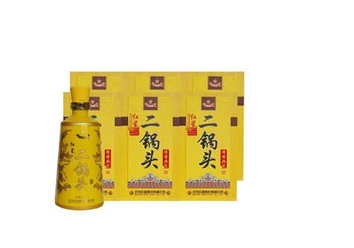 53度北京红星二锅头酒清香典范黄盒12瓶整箱价格？