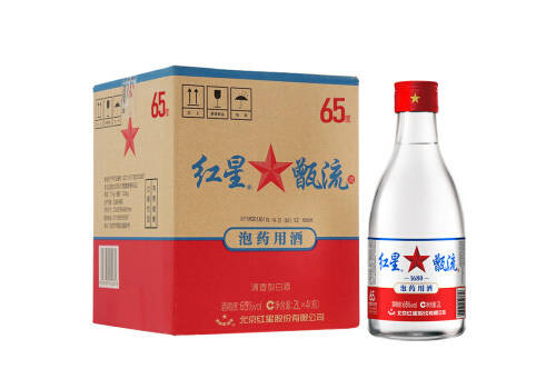 65度北京红星甑流泡药用酒2Lx4瓶整箱价格？
