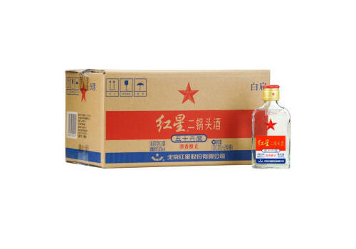 56度北京红星小二锅头酒白扁100mlx24瓶整箱价格？