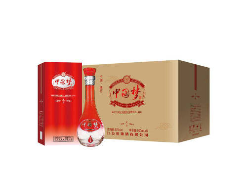 52度乾池中国梦V9红色梦酒500mlx6瓶整箱价格？
