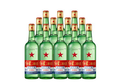 56度北京红星二锅头绿瓶大二清香型白酒500mlx12瓶整箱价格？